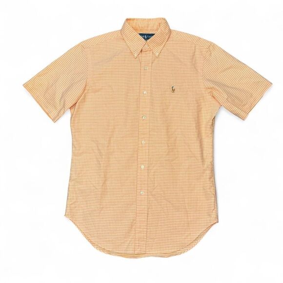 Polo Ralph Lauren classic fit orange gingham short sleeve button down Sz S - Picture 1 of 6